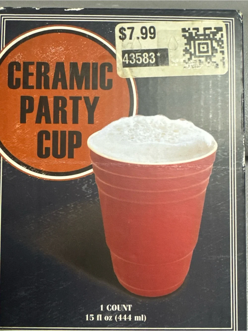 Ceramic Party Cup - Red Ceramic Reusable Drink 15 oz